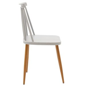 Трапезен стол Aurora сив pp-естествен цвят метални крака 42x49.5x77см