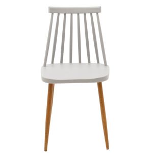 Трапезен стол Aurora сив pp-естествен цвят метални крака 42x49.5x77см