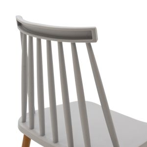 Трапезен стол Aurora сив pp-естествен цвят метални крака 42x49.5x77см
