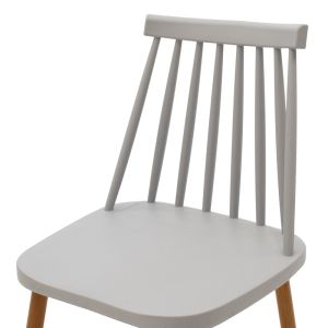 Трапезен стол Aurora сив pp-естествен цвят метални крака 42x49.5x77см
