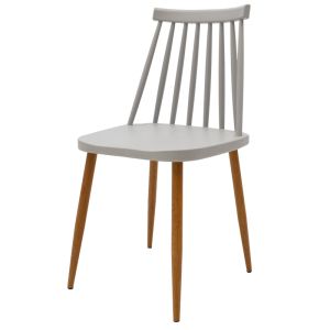 Трапезен стол Aurora сив pp-естествен цвят метални крака 42x49.5x77см