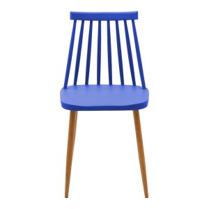 Трапезен стол Aurora син pp-естествен цвят метален крак 42x49.5x77см