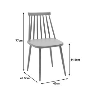 Трапезен стол Aurora син pp-естествен цвят метален крак 42x49.5x77см