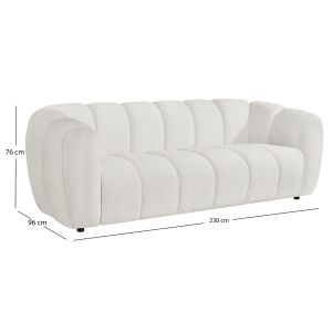 Three-seater sofa Opale SM3319.02 light beige fabric 230X96X76ВСМ.