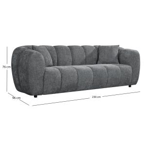Three-seater sofa Opale SM3319.01 gray fabric 230X96X76ВСМ.