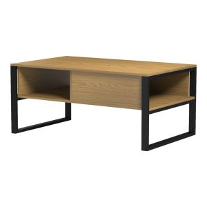 Холна маса Bendon, светъл орех - черен метал 100x60x44.5см