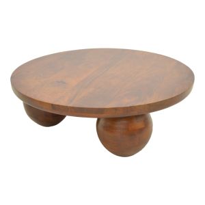 Холна маса Fedena масивно мангово дърво, орех, диаметър 90x30 см