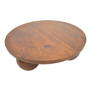 Холна маса Fedena масивно мангово дърво, орех, диаметър 90x30 см
