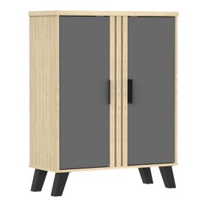 Шкаф за обувки Shoby антрацит-сонома 70.5x30x91см