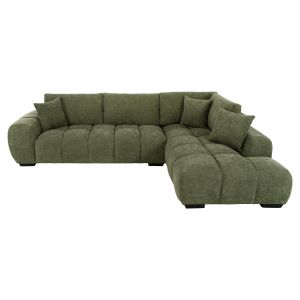 CORNER SOFA (RIGHT) COVEN HM3266.14R GREEN FABRIC 298X102-208X85CM.