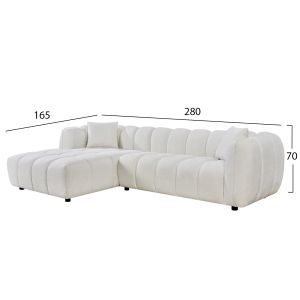 Corner sofa (left) Lykke HM3326.02L ecru fabric 280X89-165X70ВСМ.