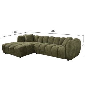 Corner sofa (left) Lykke HM3326.03L green fabric 280X89-165X70ВСМ.