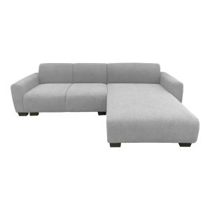 Corner sofa with a reversible corner Erros with fabric in light gray color 287x161x71cm