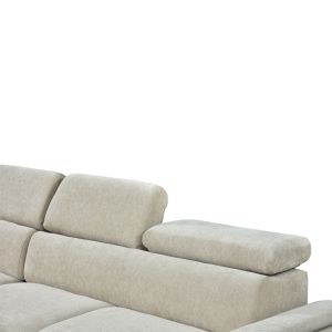 Dreamora corner sofa bed with storage, beige, fabric, 270x167x82cm