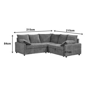 Corner sofa bed Lounivo anthracite fabric 215x215x84cm