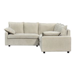 Corner sofa bed Lounivo beige fabric 215x215x84cm