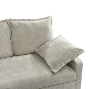 Corner sofa bed Lounivo beige fabric 215x215x84cm
