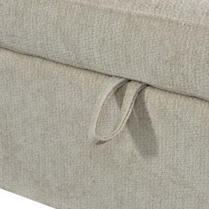 Corner sofa bed Lounivo beige fabric 215x215x84cm