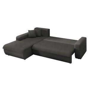 Corner sofa bed left Kanso HM3338.01L gray fabric 244X188X80 cm.
