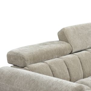 Corner sofa bed left corner Nuvora with storage space beige fabric 244x225x79cm