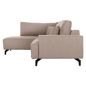 Corner sofa bed with storage space Saffira HM3303.03L beige fabric 270X195X100HCM.