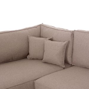 Corner sofa bed with storage space Saffira HM3303.03L beige fabric 270X195X100HCM.