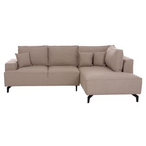 Corner sofa bed with storage space Saffira HM3303.03R beige fabric 270X195X100HCM.