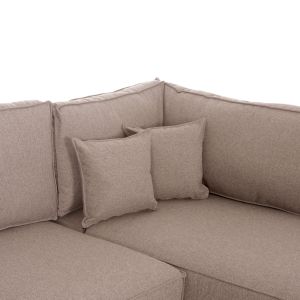 Corner sofa bed with storage space Saffira HM3303.03R beige fabric 270X195X100HCM.