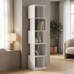 White bookcase Cubik 35X30X161CM