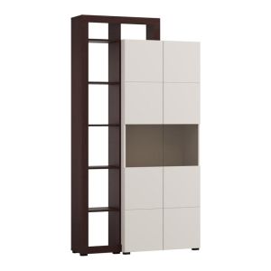 Витрина Argyll 2K VS2 Op 215 кашмир с тъмен цвят дъб тейлър 116X35X215СМ