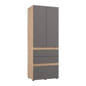 Wardrobe Arderin 2K3F H207 artisan oak - graphite gray 79X52X208CM