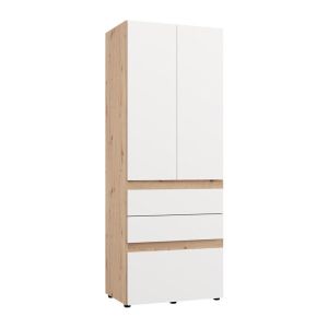 Wardrobe Arderin 2K3F H207 artisan oak-white 79X52X208CM