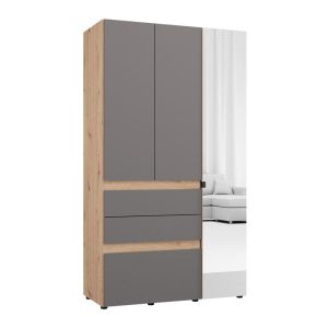 Wardrobe Arderin 3K3F1O H207 artisan oak-graphite gray 117X52X208CM