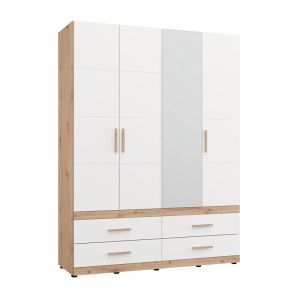 Wardrobe Dillon 4K4F1O H207 artisan oak-white 155X52X208CM