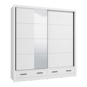 Wardrobe with mirror Albi Plus 205 2F Og white color 205X60X216CM