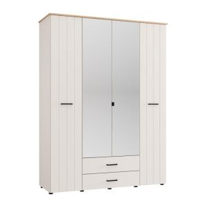 Wardrobe with mirror Lambeth 4K2F2O H207 cashmere-artisan oak color 158X54X208CM