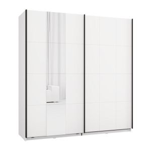 Wardrobe with mirror Salamis 200 Og H205 white color 195X61X205CM