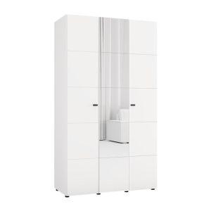 Wardrobe with mirror Salamis 3K1O H207 white color 117X52X208CM