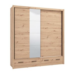 Wardrobe with mirror Albi Plus 205 2F Og color Artisan Oak 205X60X216CM