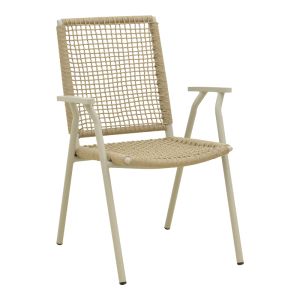 Градински стол Weave , алуминий в бежово - Pe въже в естествен нюанс 57X63X86СМ