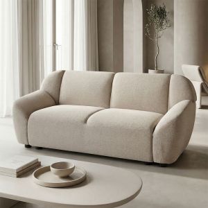 Two-seater sofa Echono beige fabric 144X88X77CM