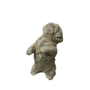 Decorative beige/olive green dog - 14X10X20.5CM 6/BOX