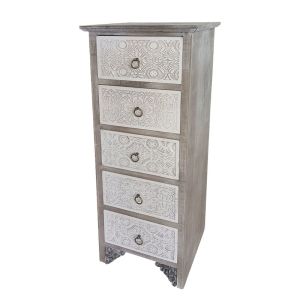 Wooden decorative chest of drawers, aged style - 38X30X99CM 1/BOX