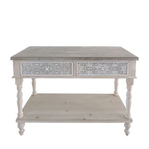 Wooden decorative console, aged style, semi-carbonized - 100X40X77CM 1/BOX