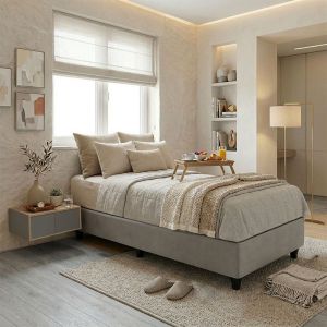 Единично легло Pakda антрацит кадифе 90X200СМ