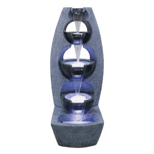 Интериорен декоративен фонтан антрацит със светлина 5 нива - 45X45X102CM 1/BOX (breaker/fountain)