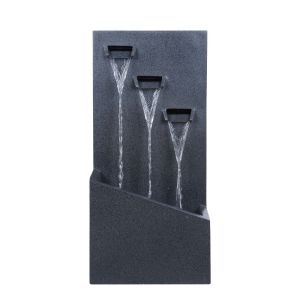 Интериорен декоративен фонтан черен тип стена/водопад с 3 струи - 38.5X24X79CM 1/BOX