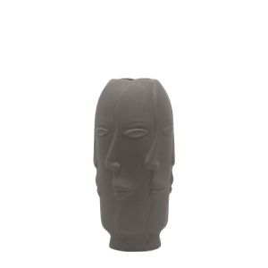 Brown ceramic vase with faces - 17X35CM 1/9KIB
