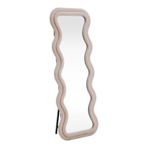Kerly mirror, beige velvet, 60X33X160 cm