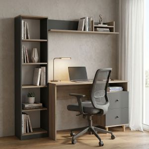 Office module Kontor Sonoma-anthacite 120X50X160CM